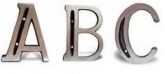 Letra de alumínio A,B,C e D
